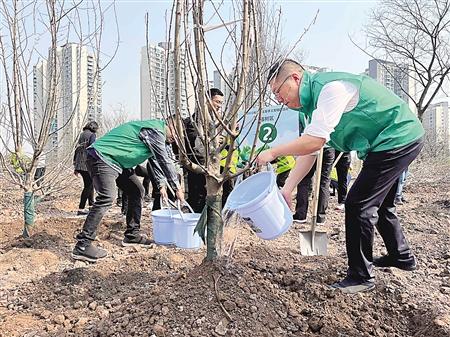 重庆江北区举行2022年春季义务植树活动